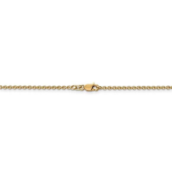 1.8mm, 14k Yellow Gold, Solid Cable Chain Anklet, 9 Inch - Picture 2 of 5
